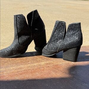 Not Rated Sparkling Black Ankle Booties